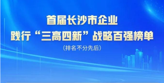 ezweb易利娱乐平台智能上榜首届长沙市企业践行“三高四新”战略百强榜单