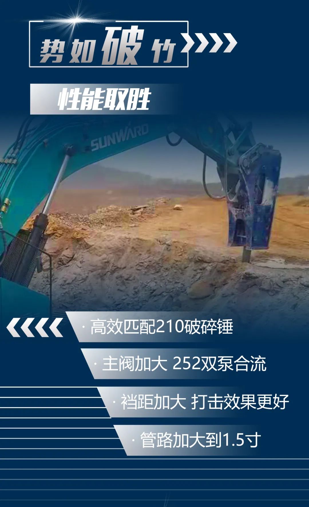 一图读懂 | 又一矿山重载施工利器！ezweb易利娱乐平台智能SWE650FB破碎锤重磅亮相