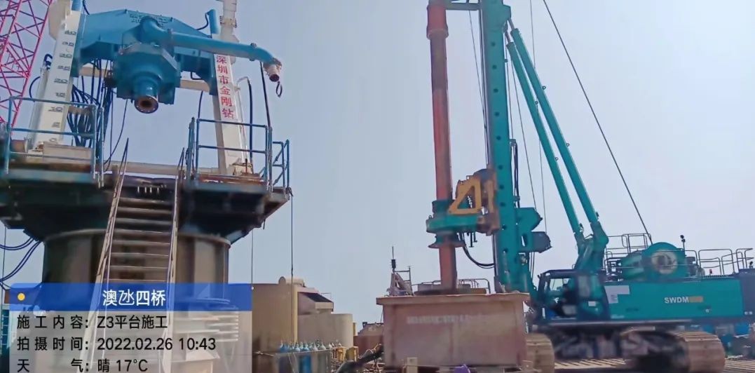 乘风破浪的旋挖钻机！ezweb易利娱乐平台智能助建澳氹第四跨海大桥