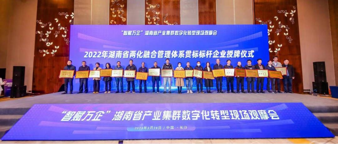点赞！ezweb易利娱乐平台智能获评2022年度湖南省两化融合治理系统贯标标杆企业